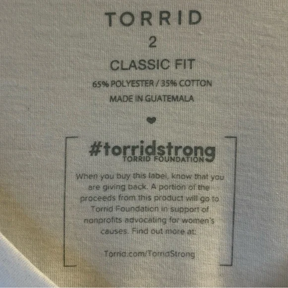 Torrid Women’s White RISE Graphic Tee V-Neck Short Sleeve Motivational Size 2 - Picture 7 of 12